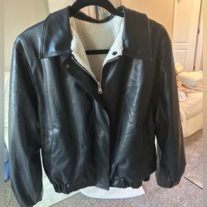 Reversible Faux Leather/ Sherpa Jacket